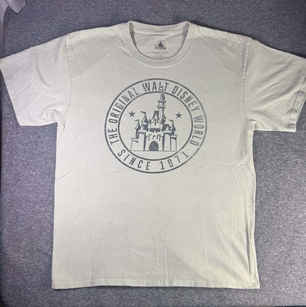 Disney The Original Walt Disney World Since 1971 Sage Green T-Shirt Large